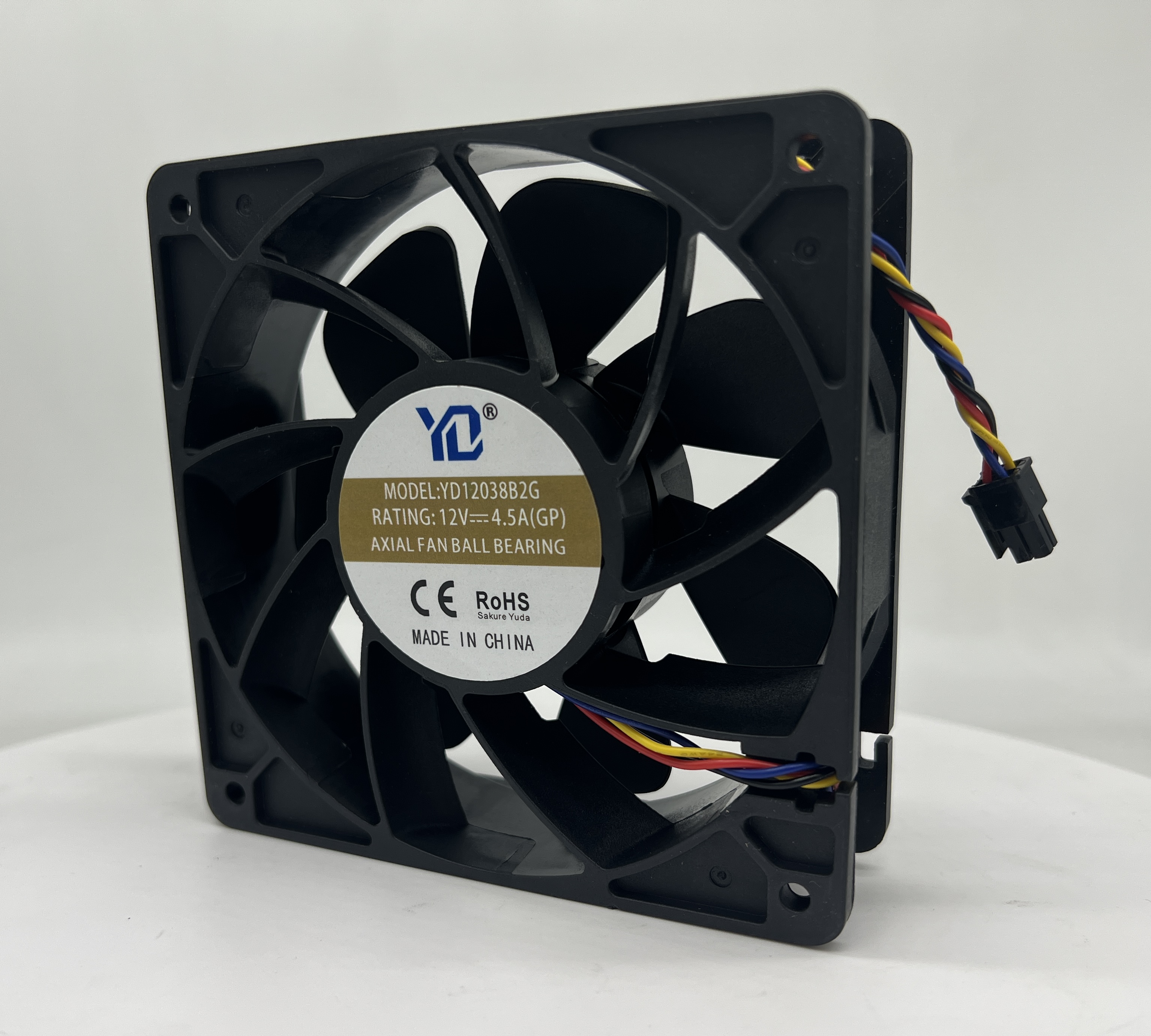 Кулер 120×120×38 мм 7000 об 12 В 4,5 А 4pin(квадрат) E10.3 E10.2 E10.1 E12 1066 A1, Mod:YD12038B2G