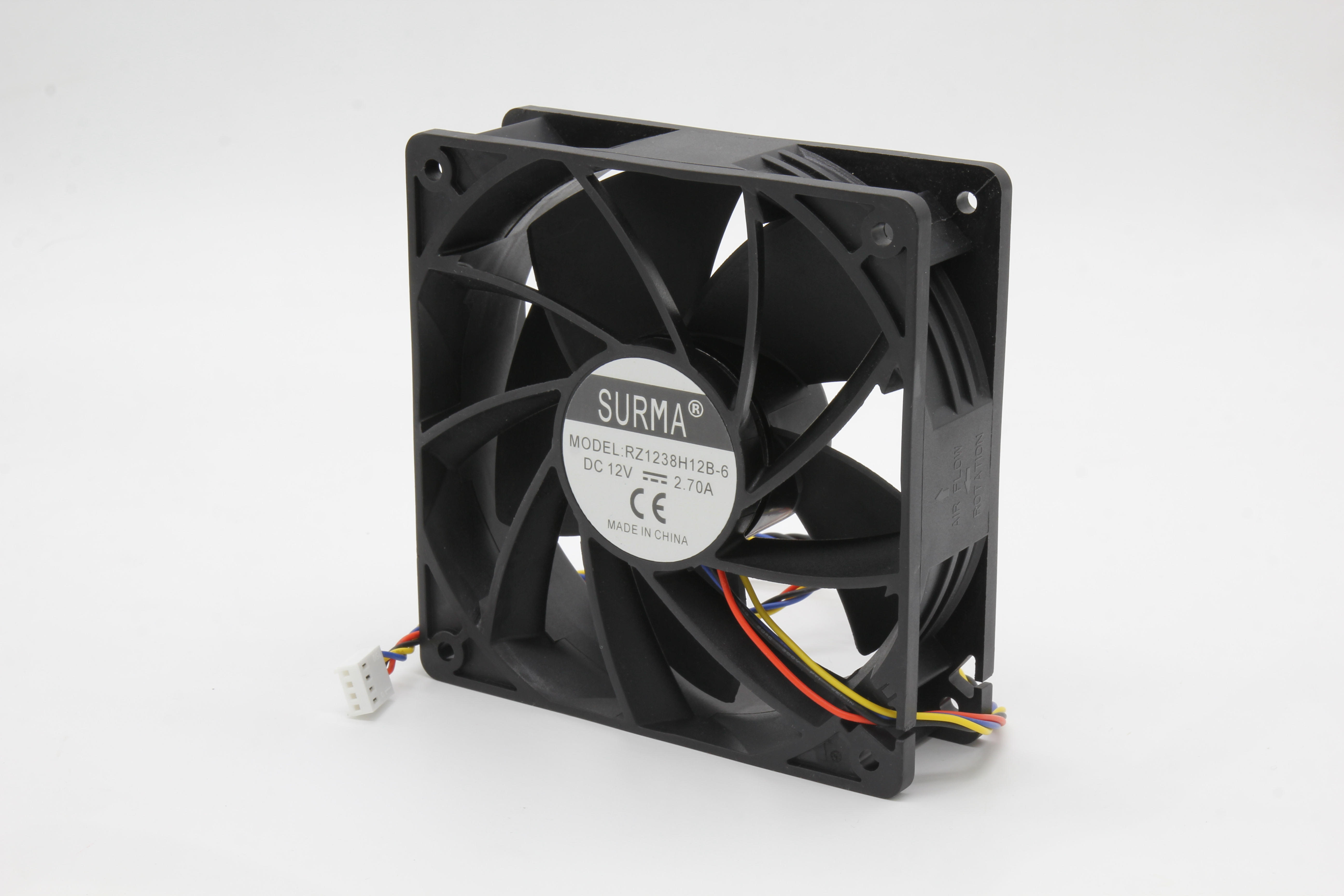 Кулер 120×120×38 мм, 6000 об., 12 В, 2,7 А, 4 pin., Bitmain, Mod:RZ1238H12B-6, SURMA