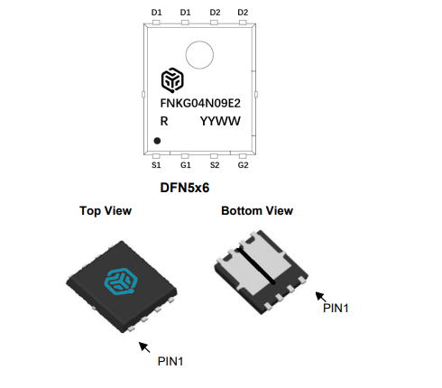 Транзистор FNKG04N09E2 (PDFN5x6-8L-D) 40 В, 55 А