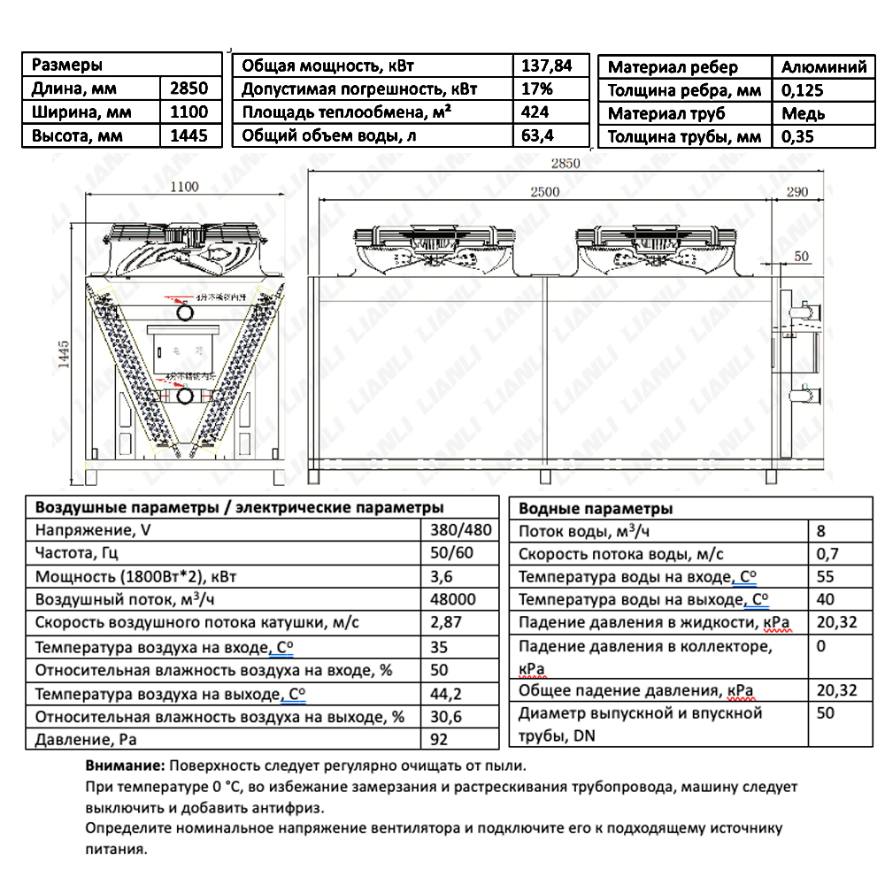Dry cooler 120кW для системы гидроохлаждения