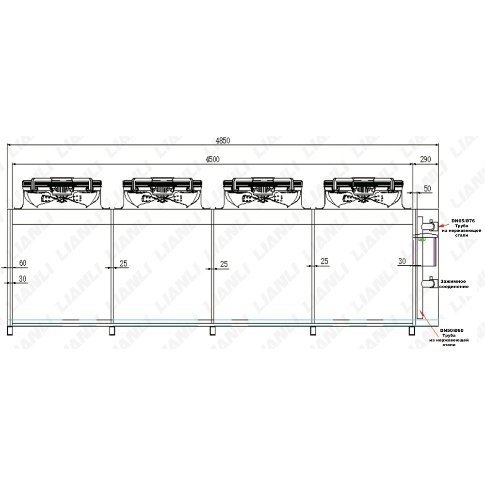 Dry cooler 200kW для системы гидроохлаждения