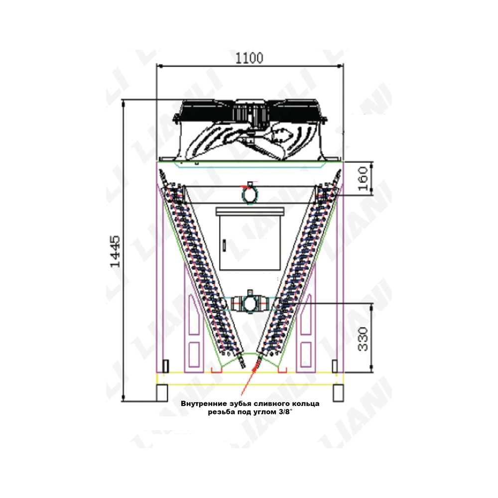 Dry cooler 200kW для системы гидроохлаждения