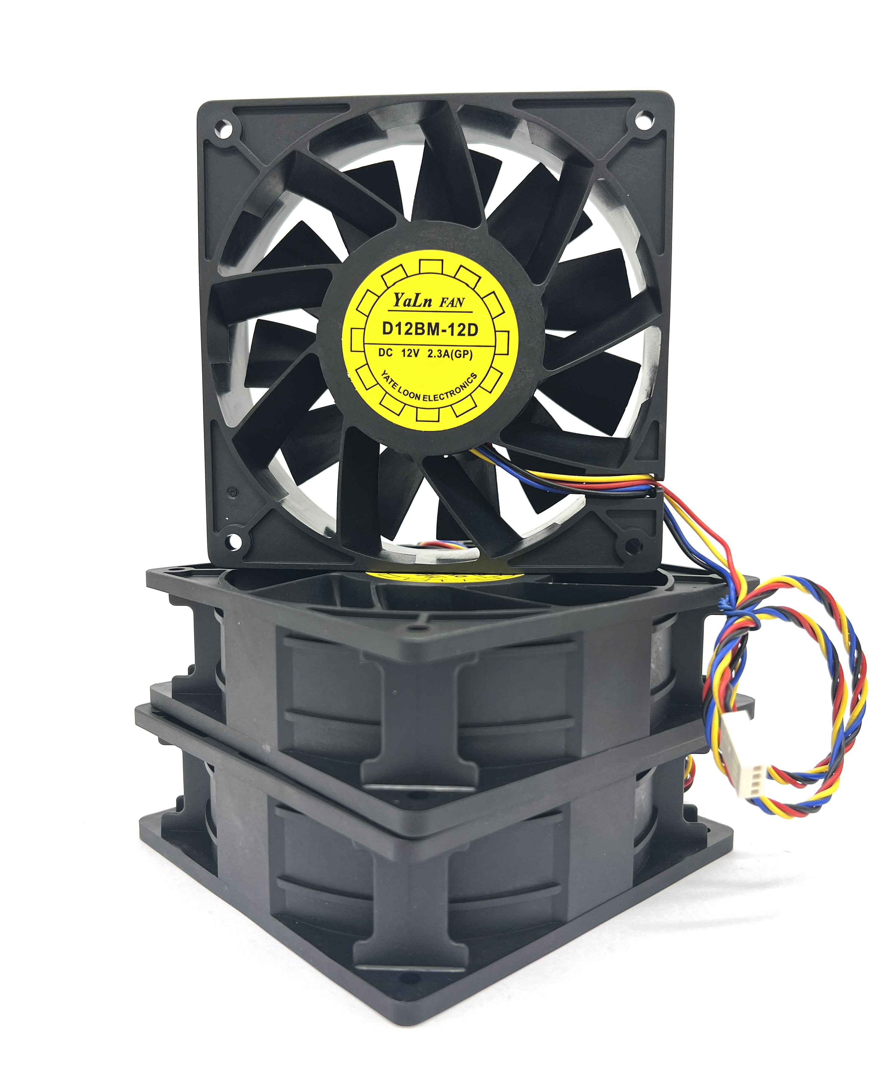 Кулер 120×120×38 мм, 6000 об., 12 В, 2,3 А, 4 pin., Mod: D12BM-12D , YaLn FAN