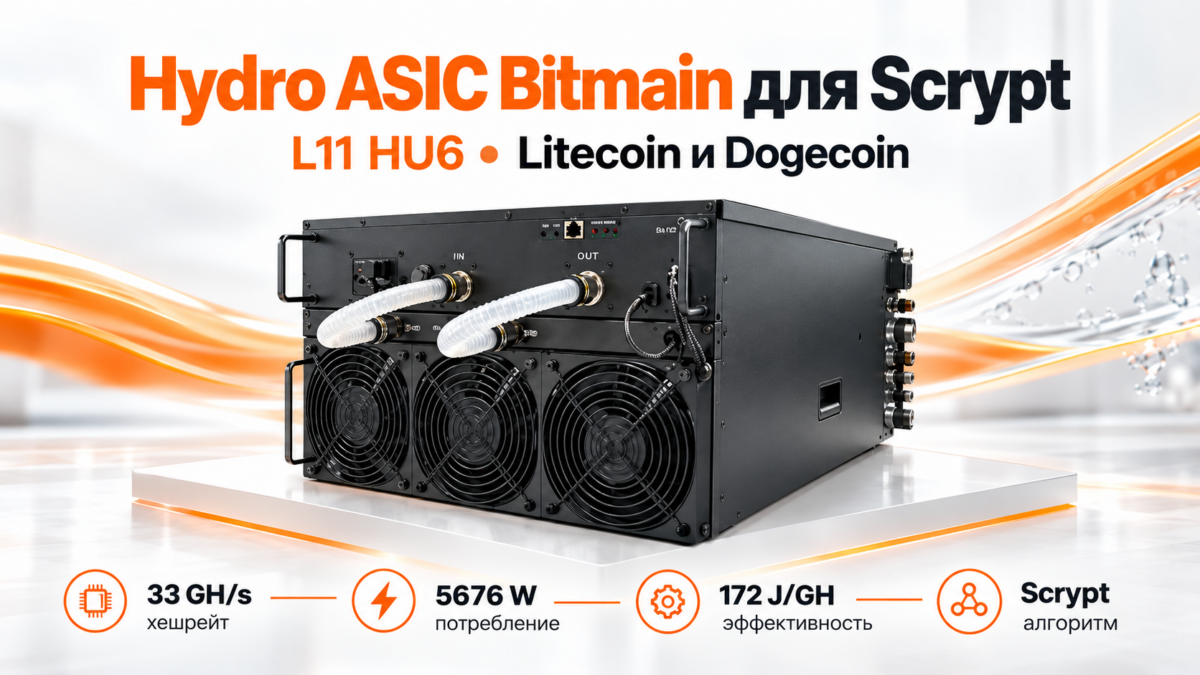 Hydro ASIC Bitmain L11 HU2, L11 HU6 и U2L9H для Scrypt