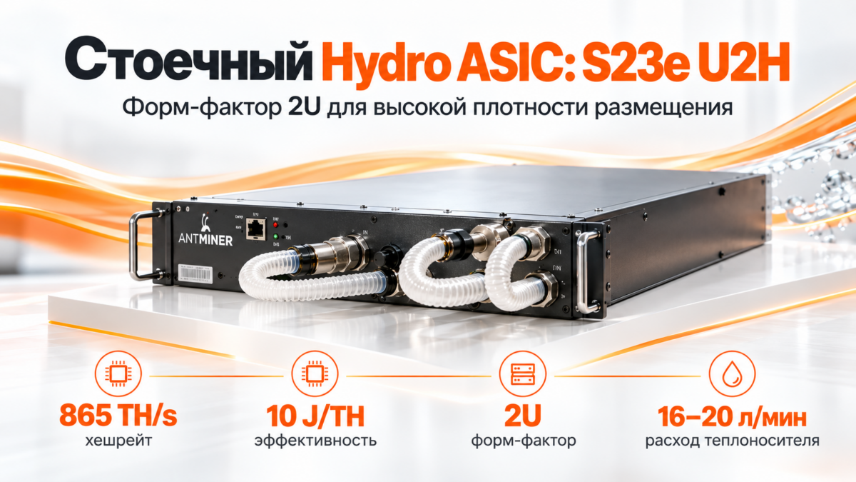 Стоечные Hydro ASIC Bitmain S23e U2H, U3S23H и U3S21EXPH