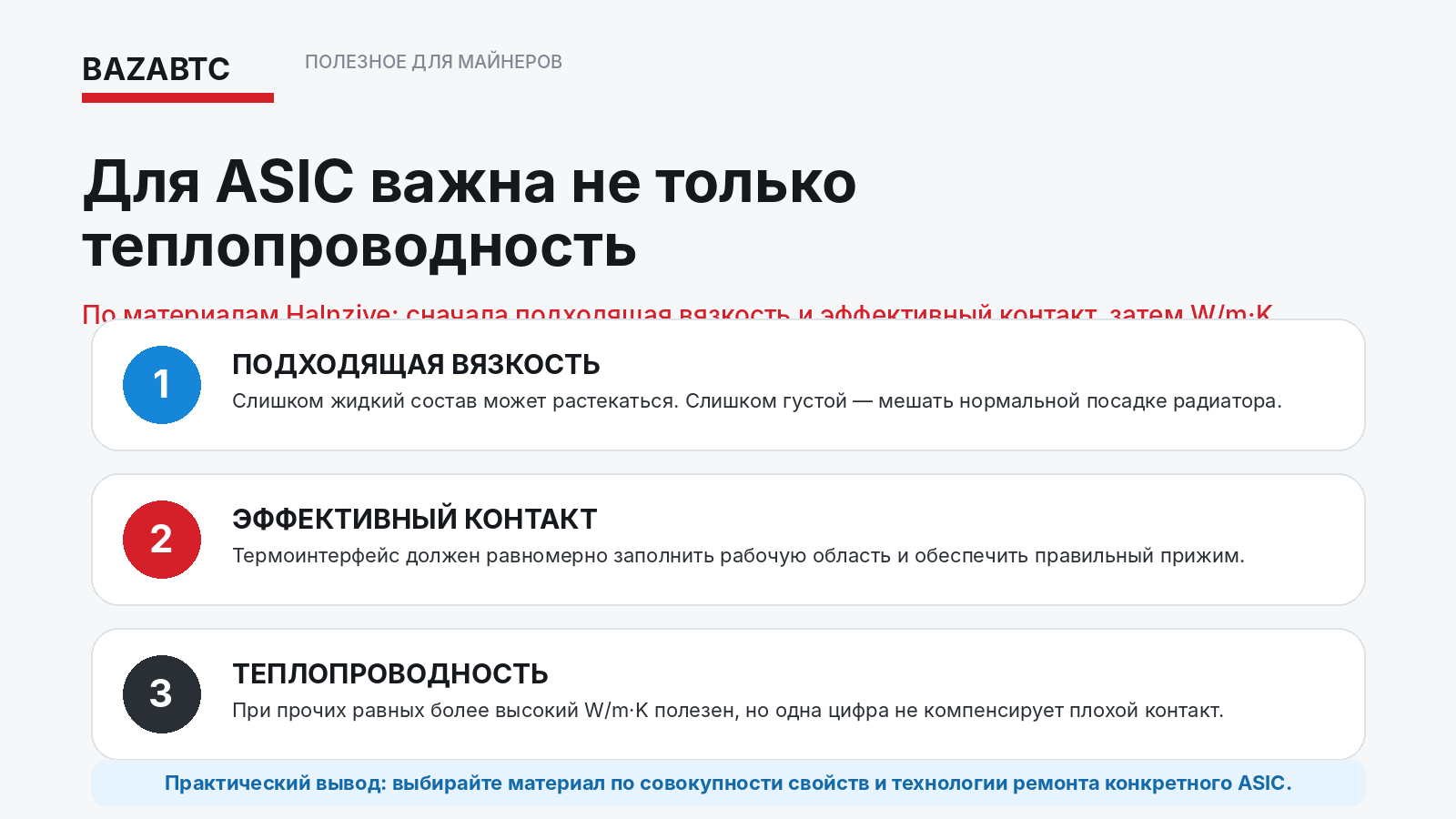Что важно при выборе Thermal Putty для ASIC — вязкость контакт теплопроводность