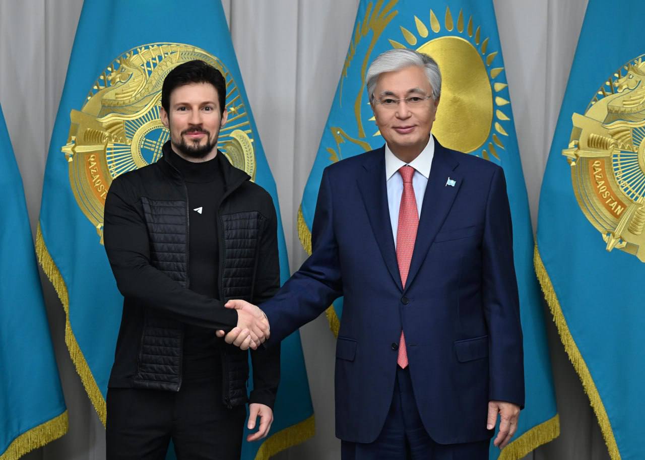 Президент Казахстана Касым-Жомарт Токаев и основатель Telegram Павел Дуров. Источник: официальный сайт президента Казахстана