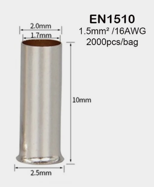 Клеммная колодка EN1510, концевой соединитель проводов, Электрический обжимной — изображение 2