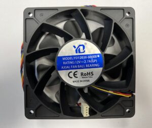 Кулер 120X120X38 мм, 6000 об., 12V, 2,7A, 4 pin., Mod: YD12038-6000B, YD