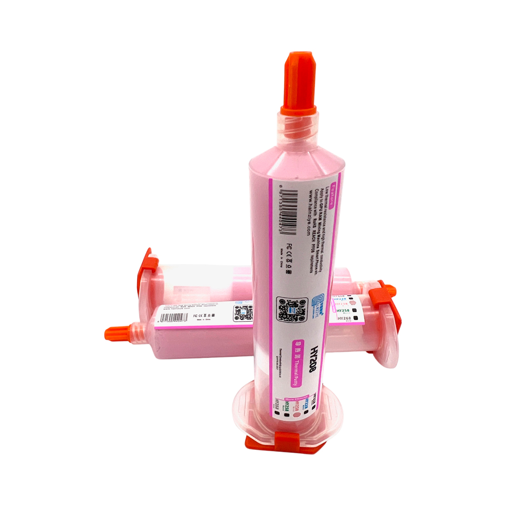 Термопаста на силиконовой основе розового цвета HY238-TU100G, расфасовка по 100гр — изображение 3